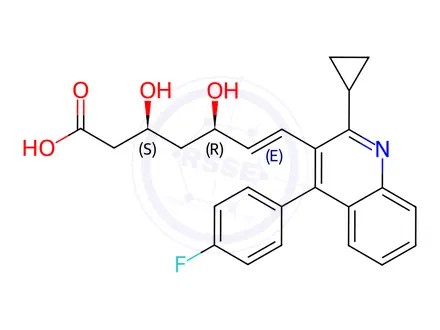 Chemical structure of (3S,5R)-Enantiomer of Pitavastatin Calcium