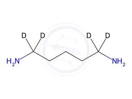 Chemical structure of Cadaverine-[D4]