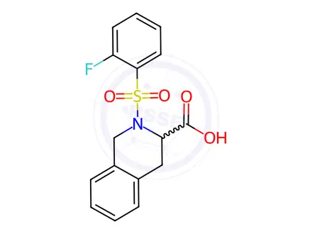 Chemical structure of 2-(2-Fluorobenzenesulfonyl)-1,2,3,4-tetrahydroisoquinoline-3-carboxylic acid