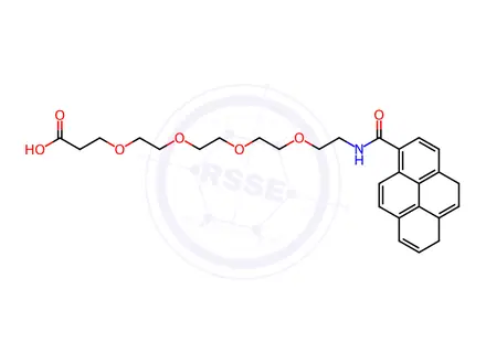 Chemical structure of 1-Oxo-1-(pyren-1-yl)-5,8,11,14-tetraoxa-2-azaheptadecan-17-oic acid