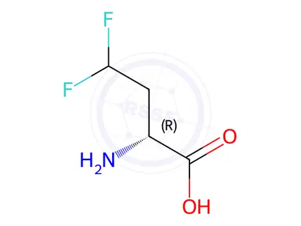 Chemical structure of Butanoic acid, 2-amino-4,4-difluoro-, (R)-