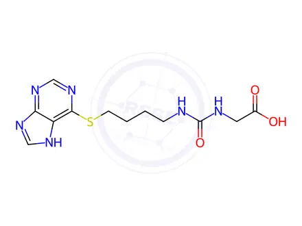 Chemical structure of Glycine, N-[[[4-(1H-purin-6-ylthio)butyl]amino]carbonyl]-(9CI)