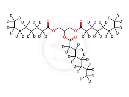 Chemical structure of Glyceryl Tri(octanoate D15)