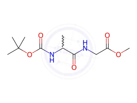 Chemical structure of Glycine, N-[(1,1-dimethylethoxy)carbonyl]-L-alanyl-, methyl ester