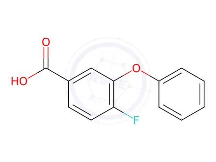 Chemical structure of 4-fluoro-3-phenoxy benzoic acid
