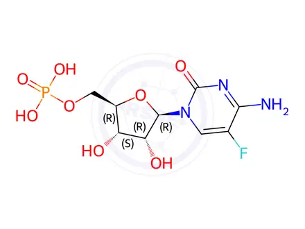 Chemical structure of Cytidine, 5-fluoro-, 5'-(dihydrogen phosphate) (8CI)