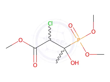 Chemical structure of BUTYRIC ACID, 2-CHLORO-3-HYDROXY-3-PHOSPHONO-, TRIMETHYL ESTER