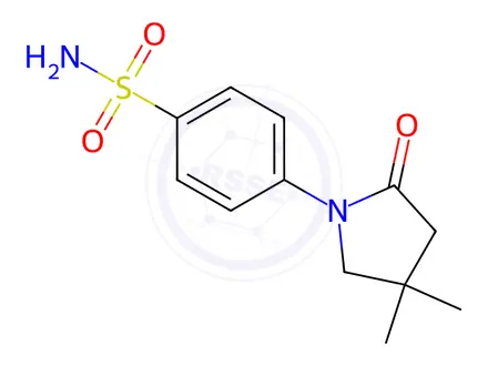 Chemical structure of 4-(4,4-Dimethyl-2-oxo-1-pyrrolidinyl)benzenesulfonamide