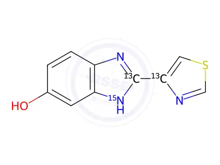 Chemical structure of 5-Hydroxy Thiabendazole-13C2,15N