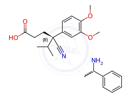 Chemical structure of (R)-Verapamilic Acid (S)-α-Methylbenzylamine Salt