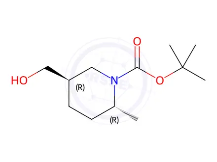 Chemical structure of tert-Butyl (2R,5R)-5-(hydroxymethyl)-2-methylpiperidine-1-carboxylate