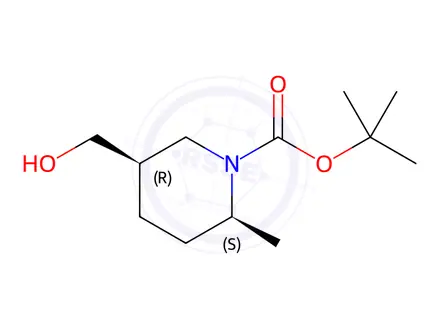 Chemical structure of tert-Butyl (2S,5R)-5-(hydroxymethyl)-2-methylpiperidine-1-carboxylate