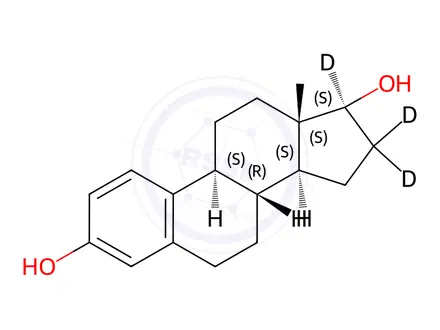 Chemical structure of 17β-Estradiol-[D3] in methanol
