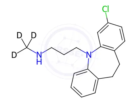 Chemical structure of N-Desmethyl Clomipramine-d3