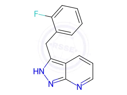 Chemical structure of 3-(2-Fluorobenzyl)-1H-pyrazolo[3,4-b]pyridine