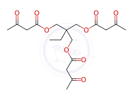 Chemical structure of BUTANOIC ACID, 3-OXO-, 2-[(1,3-DIOXOBUTOXY)METHYL]-2-ETHYL-1,3-PROPANDIYL ESTER
