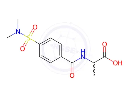 Chemical structure of 2-{[4-(dimethylsulfamoyl)phenyl]formamido}propanoic acid