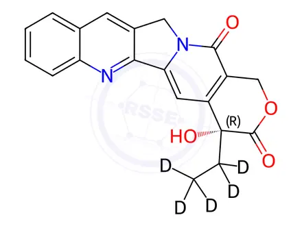 Chemical structure of (R)-(-)-Camptothecin-d5