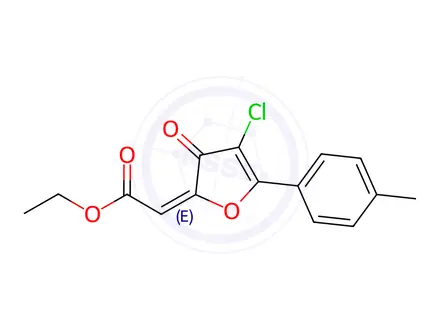Chemical structure of Acetic acid, (4-chloro-5-(4-methylphenyl)-3-oxo-2(3H)-furanylidene)-, ethyl ester