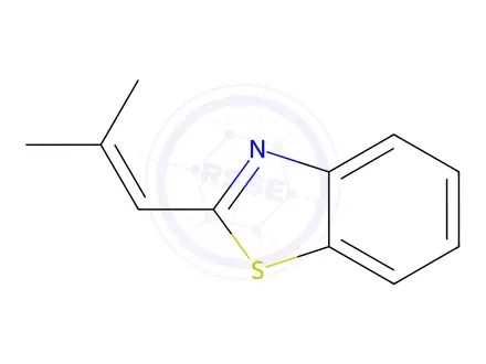Chemical structure of Benzothiazole, 2-(2-methyl-1-propenyl)-(9CI)