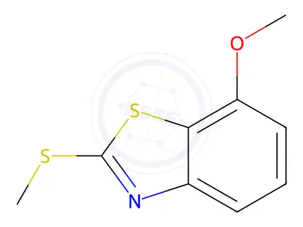 Chemical structure of Benzothiazole, 7-methoxy-2-(methylthio)-(7CI,8CI)