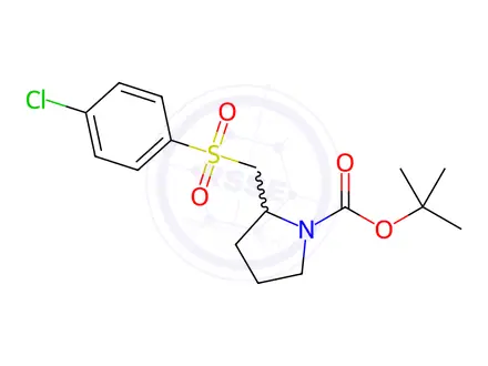 Chemical structure of 2-(4-Chloro-benzenesulfonylmethyl)-pyrrolidine-1-carboxylic acid tert-butyl ester