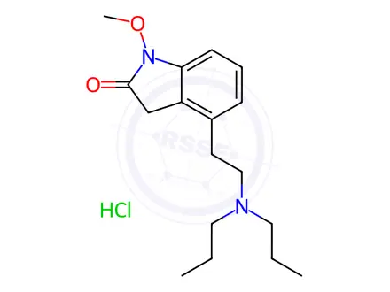 Chemical structure of 2H-Indol-2-one, 4-[2-(dipropylamino)ethyl]-1,3-dihydro-1-methoxy-, hydrochloride