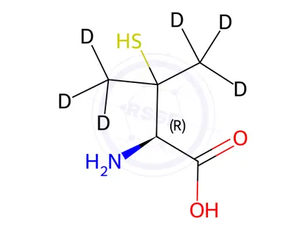 Chemical structure of Penicillamine Impurity 4(L-Penicillamine-d6)