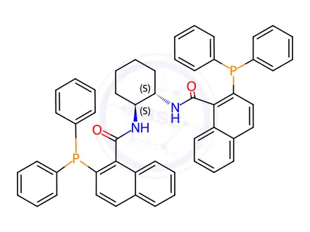 Chemical structure of (1S,2S)-1,2-Bis[[[2-(diphenylphosphino)naphthalen-1-yl]carbonyl]amino]cyclohexane