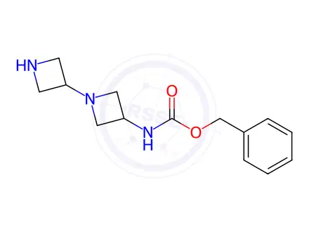 Chemical structure of Benzyl [1,3'-biazetidin]-3-ylcarbamate dihydrochloride