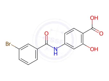 Chemical structure of 4-[(3-bromobenzoyl)amino]-2-hydroxybenzoic acid