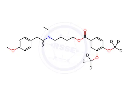Chemical structure of Mebeverine-d6 Hydrochloride