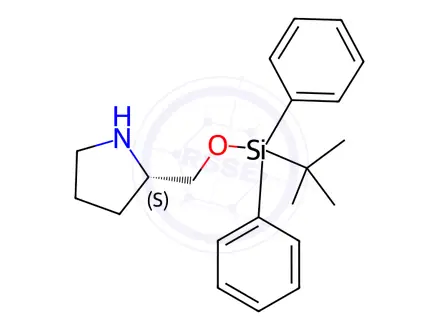 Chemical structure of Pyrrolidine, 2-[[[(1,1-dimethylethyl)diphenylsilyl]oxy]methyl]-, (2S)-