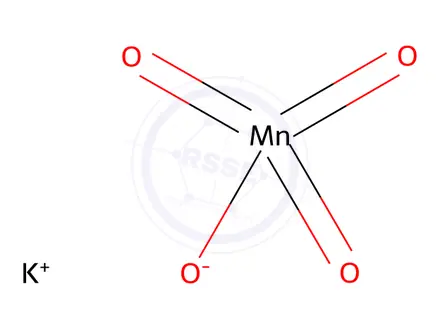 Chemical structure of Potassium permanganate solution for volumetric analysis, c(1/5KMnO4)=0.5mol/L (0.5N)