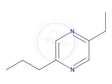 Chemical structure of Pyrazine, 2-ethyl-5-propyl-(8CI,9CI)