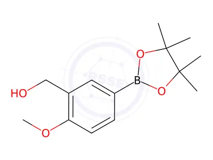 Chemical structure of 3-(Hydroxymethyl)-4-methoxyphenylboronic Acid Pinacol Ester