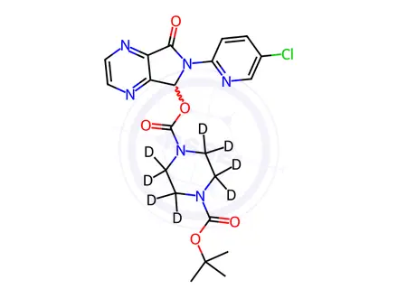 Chemical structure of N-Boc-N-desmethyl Zopiclone-d8
