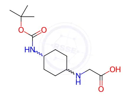 Chemical structure of 2-((4-((tert-Butoxycarbonyl)amino)cyclohexyl)amino)acetic acid