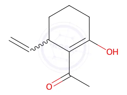 Chemical structure of Cyclohexanone, 3-ethenyl-2-(1-hydroxyethylidene)-(9CI)