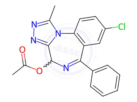 Chemical structure of 4-Acetoxy Alprazolam