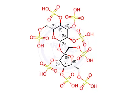 Chemical structure of Sucrose Octasulfate Octatriethylamine Salt (>90%) (1.0mg/ml in DMSO)