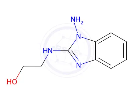 Chemical structure of Ethanol, 2-[(1-amino-1H-benzimidazol-2-yl)amino]-(9CI)