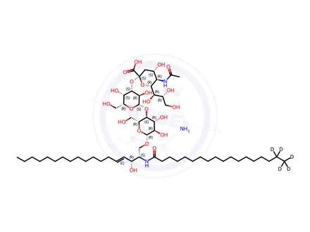 Chemical structure of C18:0 GM3-d5 (synthetic)