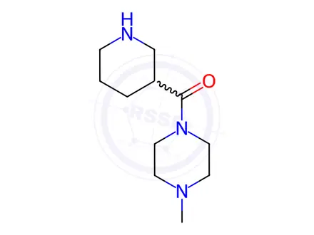 Chemical structure of 1-Methyl-4-(piperidine-3-carbonyl)piperazine dihydrochloride