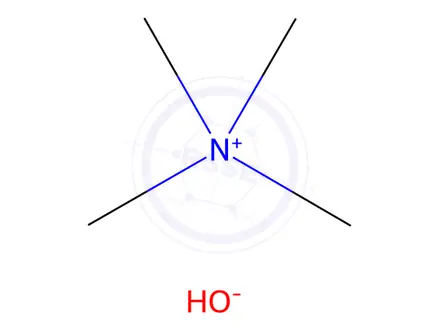 Chemical structure of Tetramethylammonium hydroxide solution for volumetric analysis,c(C4H13NO)=0.1mol/L(0.1N)