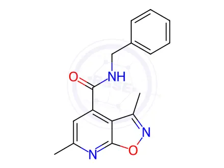 Chemical structure of N-benzyl-3,6-dimethylisoxazolo[5,4-b]pyridine-4-carboxamide
