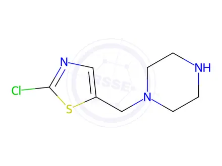 Chemical structure of 1-(2-Chloro-thiazol-5-ylmethyl)-piperazine dihydrochloride