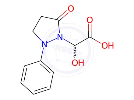 Chemical structure of 2-Hydroxy-2-(5-oxo-2-phenylpyrazolidin-1-yl)acetic acid