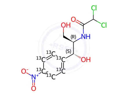 Chemical structure of Chloramphenicol-13C6