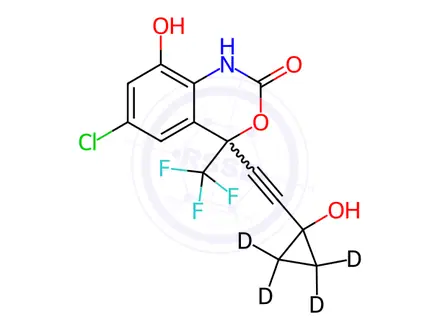 Chemical structure of rac 8,14-Dihydroxy Efavirenz-d4